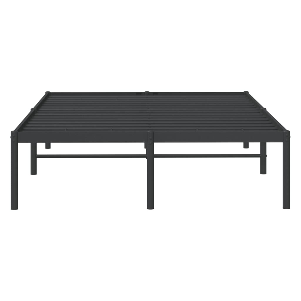 Metal Bed Frame Without Mattress Black 120X190Cm