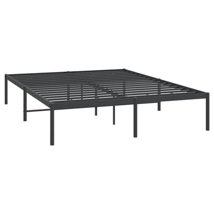 Metal Bed Frame Without Mattress Black 140X190Cm