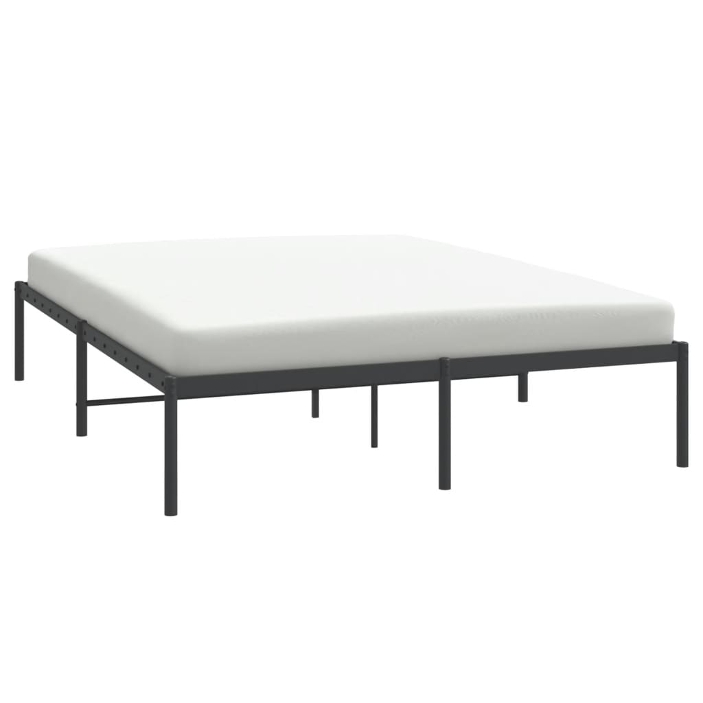 Metal Bed Frame Without Mattress Black 140X190Cm