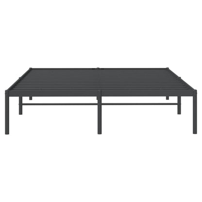 Metal Bed Frame Without Mattress Black 140X190Cm