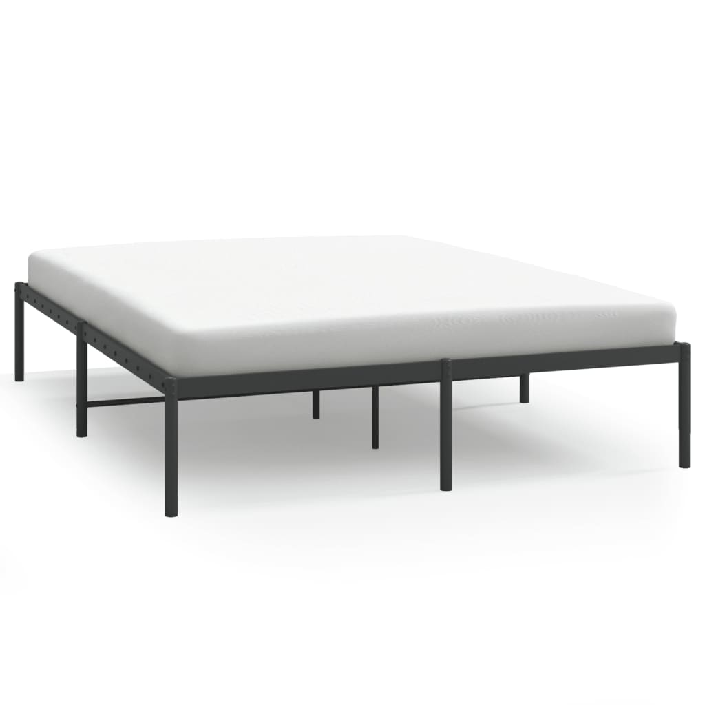 Metal Bed Frame Without Mattress Black 140X200Cm