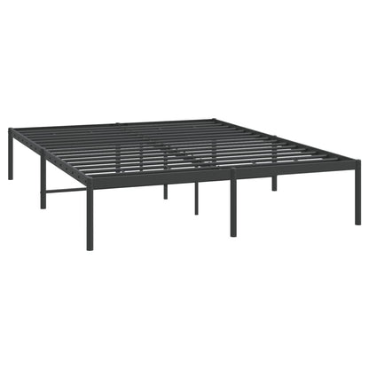 Metal Bed Frame Without Mattress Black 140X200Cm