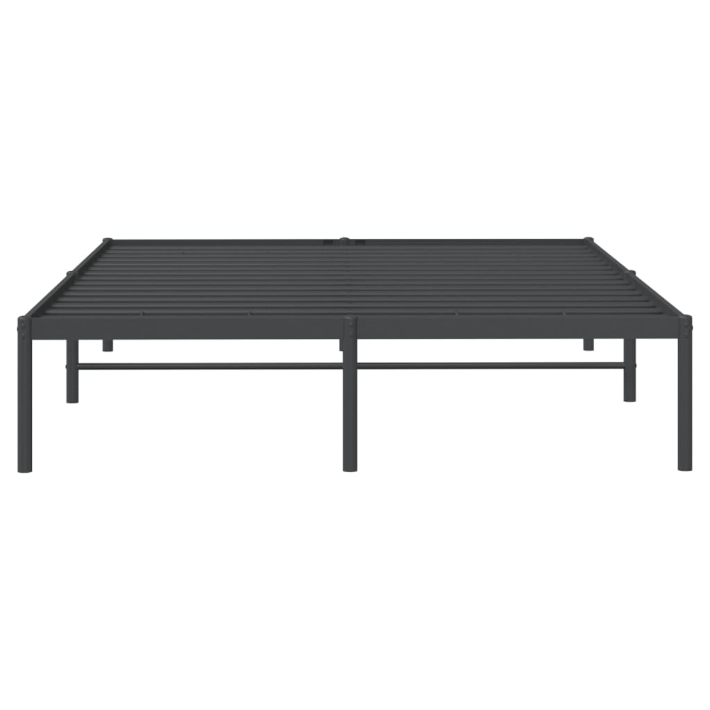 Metal Bed Frame Without Mattress Black 140X200Cm