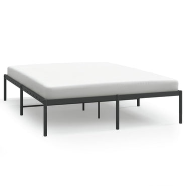 Metal Bed Frame Without Mattress Black 150X200Cm