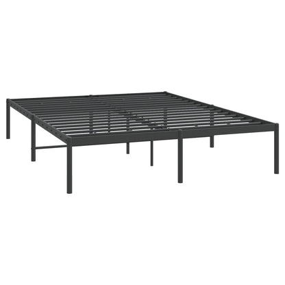 Metal Bed Frame Black 160X200 Cm