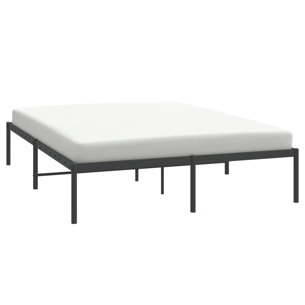 Metal Bed Frame Black 160X200 Cm