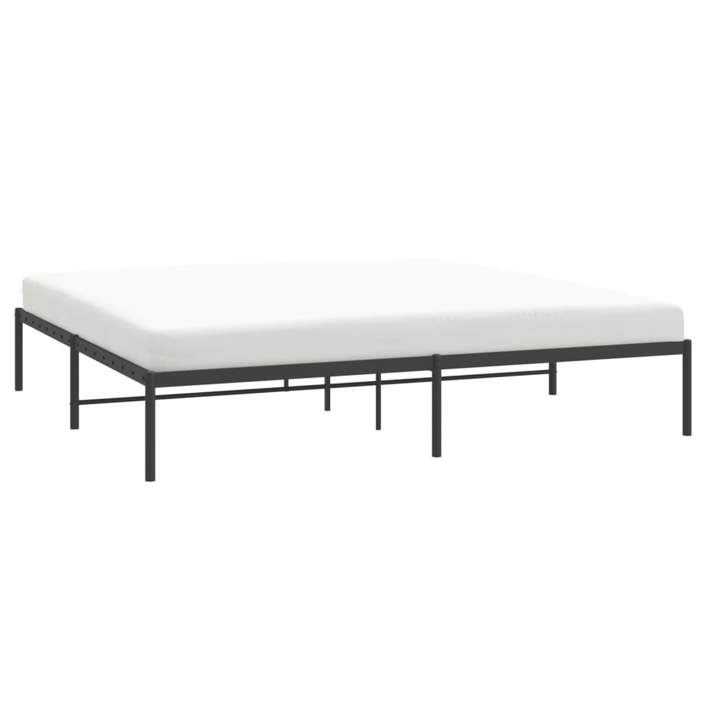 Metal Bed Frame Without Mattress Black 180X200Cm