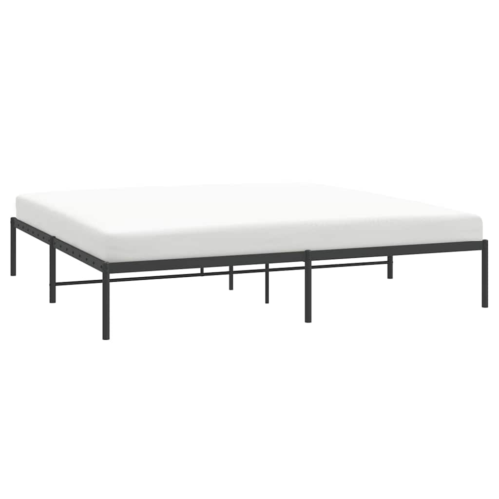 Metal Bed Frame Black 193X203 Cm