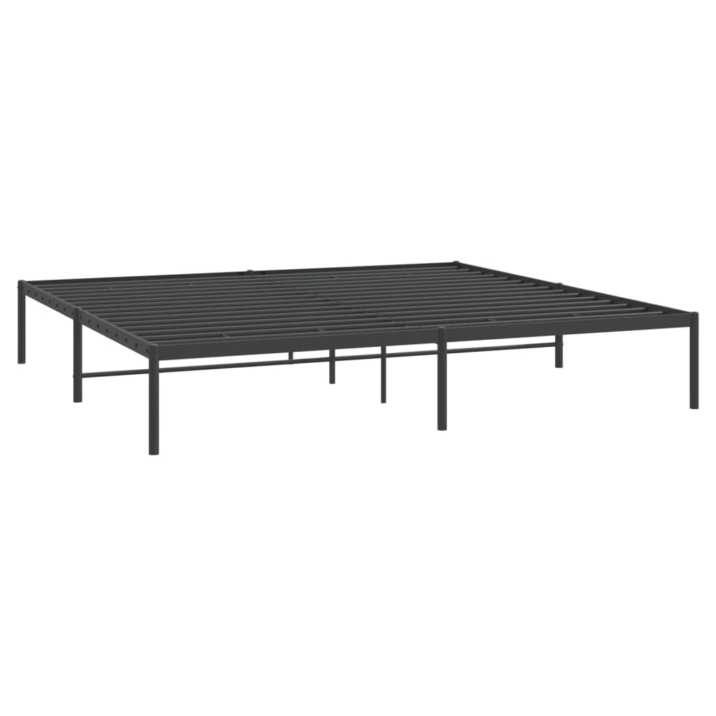 Metal Bed Frame Black 200X200 Cm