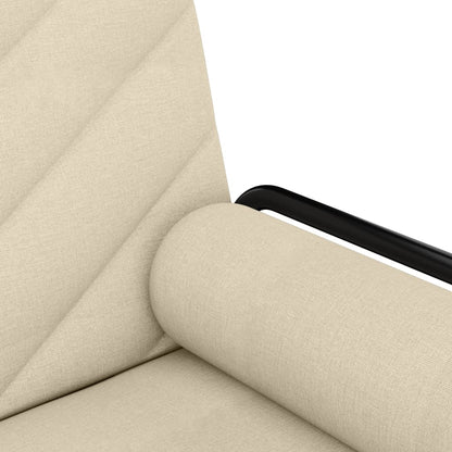 Sofabed 3 Seater With Armrests Cream Fabric