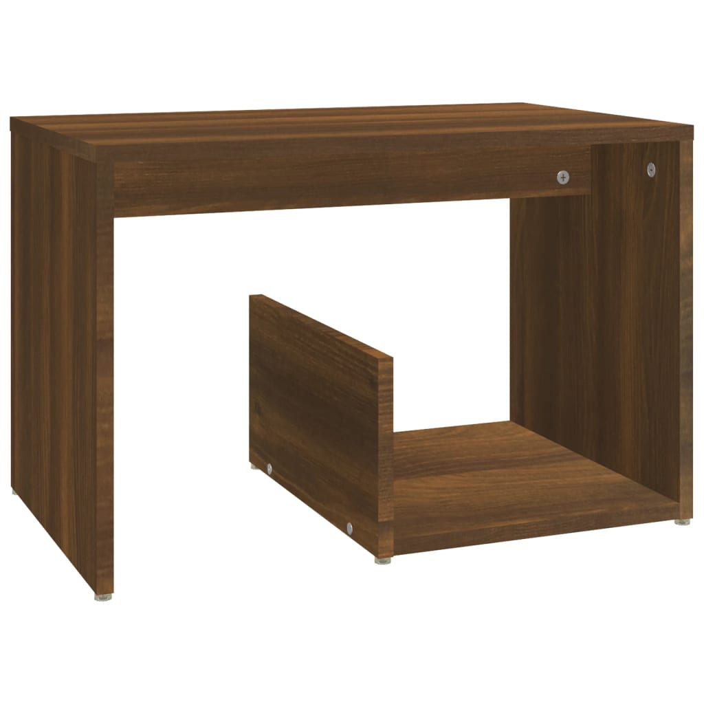 Side Table Brown Oak 59X36X38 Cm Engineered Wood