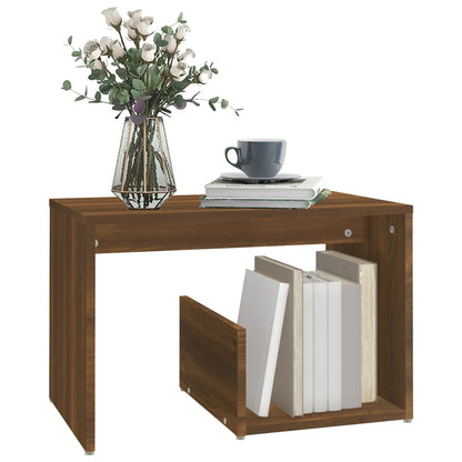 Side Table Brown Oak 59X36X38 Cm Engineered Wood