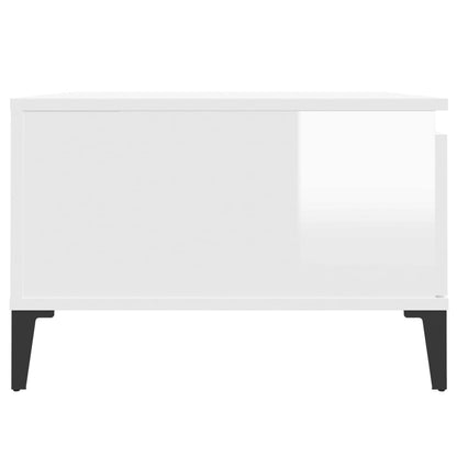 Coffee Table High Gloss White 55X55X36.5 Cm Engineered Wood