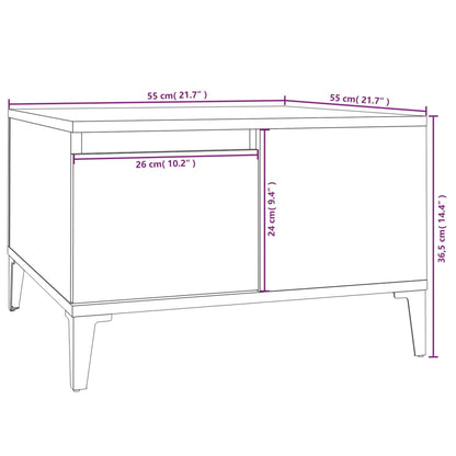 Coffee Table High Gloss White 55X55X36.5 Cm Engineered Wood