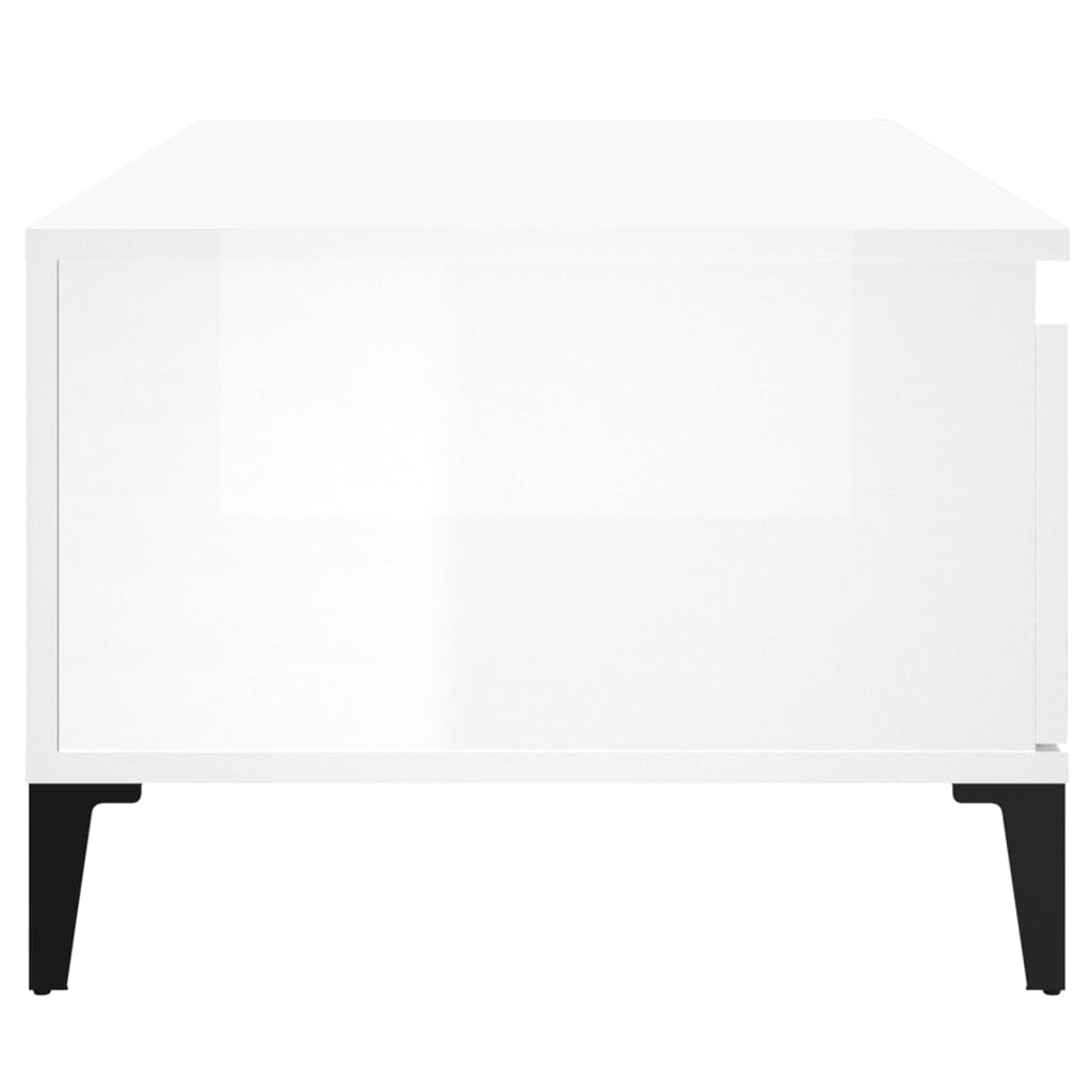 Coffee Table High Gloss White 90X50X36.5 Cm Engineered Wood