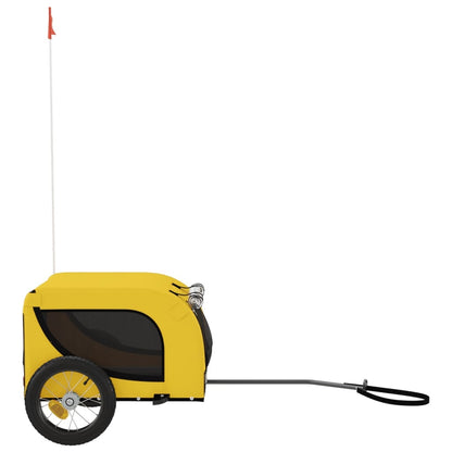 Pet Bike Trailer Yellow And Black Oxford Fabric And Iron