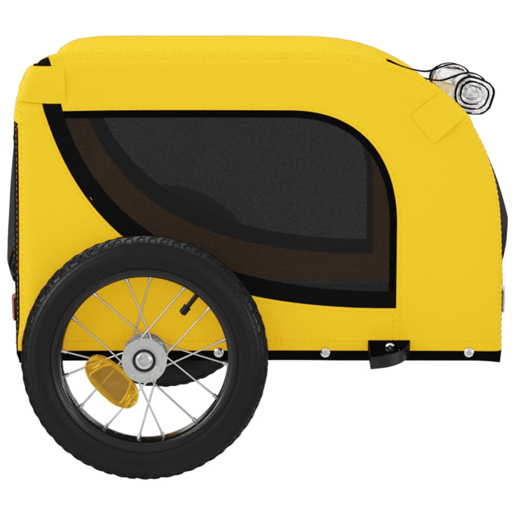 Pet Bike Trailer Yellow And Black Oxford Fabric And Iron