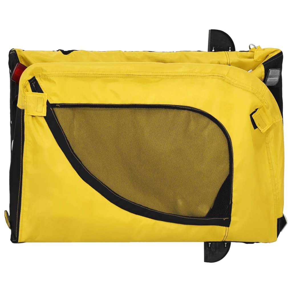 Pet Bike Trailer Yellow And Black Oxford Fabric And Iron