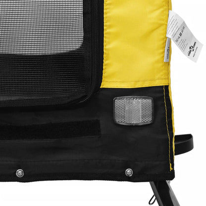 Pet Bike Trailer Yellow And Black Oxford Fabric And Iron