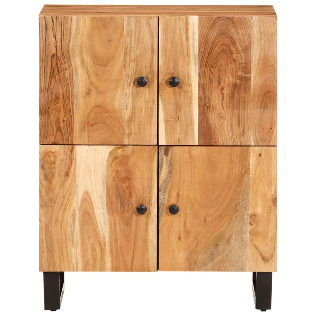 Sideboard With 4 Doors 60X33X75 Cm Solid Wood Acacia