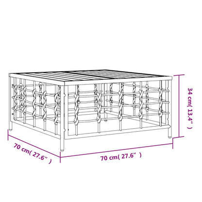 Garden Table Anthracite 70X70X34 Cm Poly Rattan