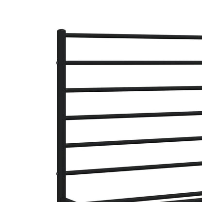 Metal Bed Frame With Headboard Black 120X190 Cm Small Double