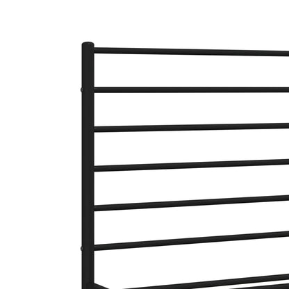 Metal Bed Frame With Headboard Black 150X200 Cm King Size