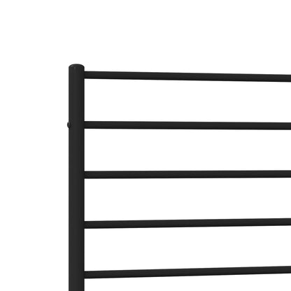 Metal Bed Frame With Headboard And Footboard Black 90X190 Cm Single