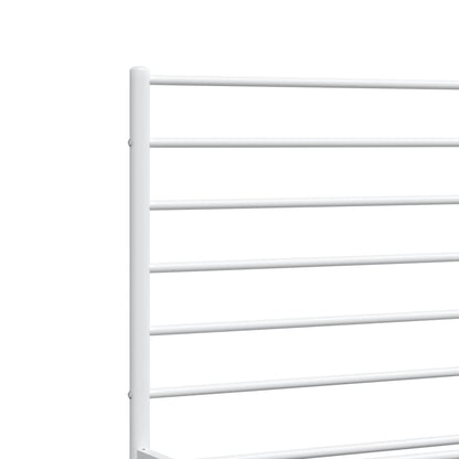 Metal Bed Frame With Headboard And Footboard White 180X200 Cm Super King