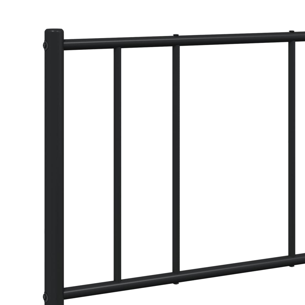 Metal Bed Frame With Headboard Black 150X200 Cm King Size