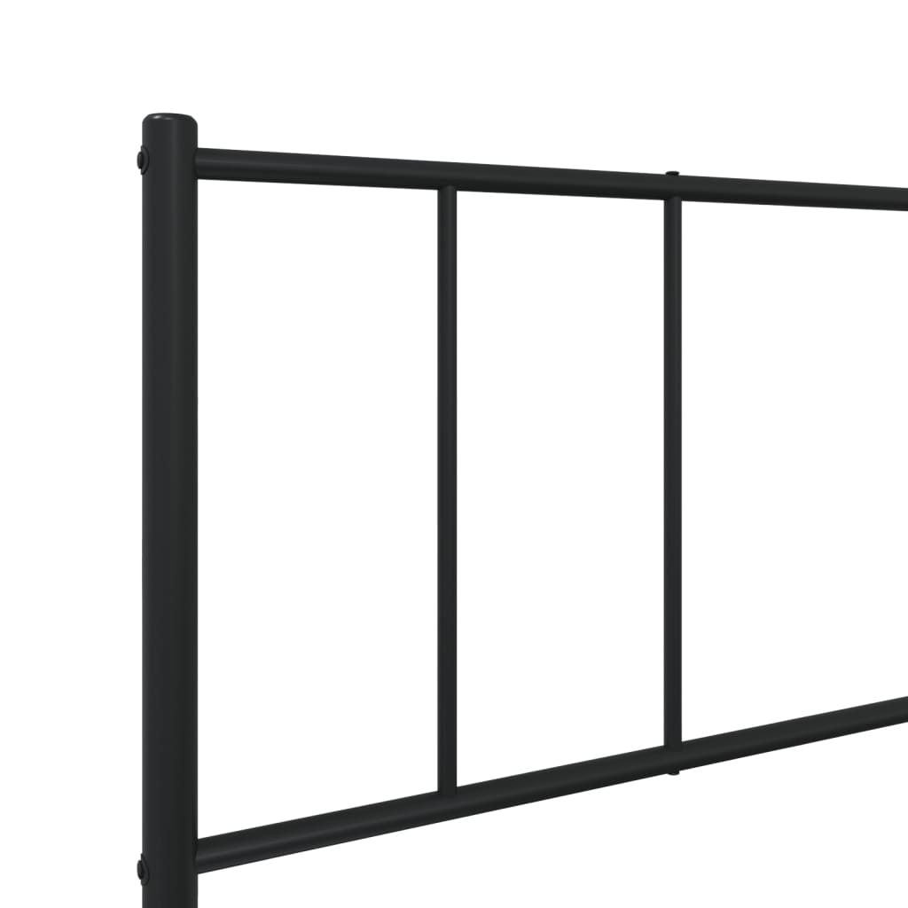 Metal Bed Frame With Headboard And Footboard Black 90X190 Cm Single