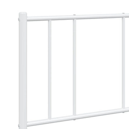 Metal Bed Frame With Headboard White 150X200 Cm King Size