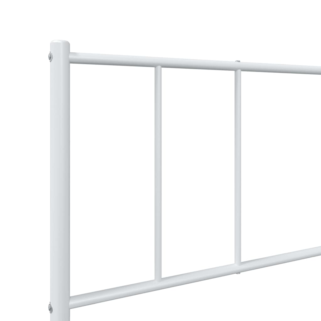 Metal Bed Frame With Headboard And Footboard White 90X190 Cm Single