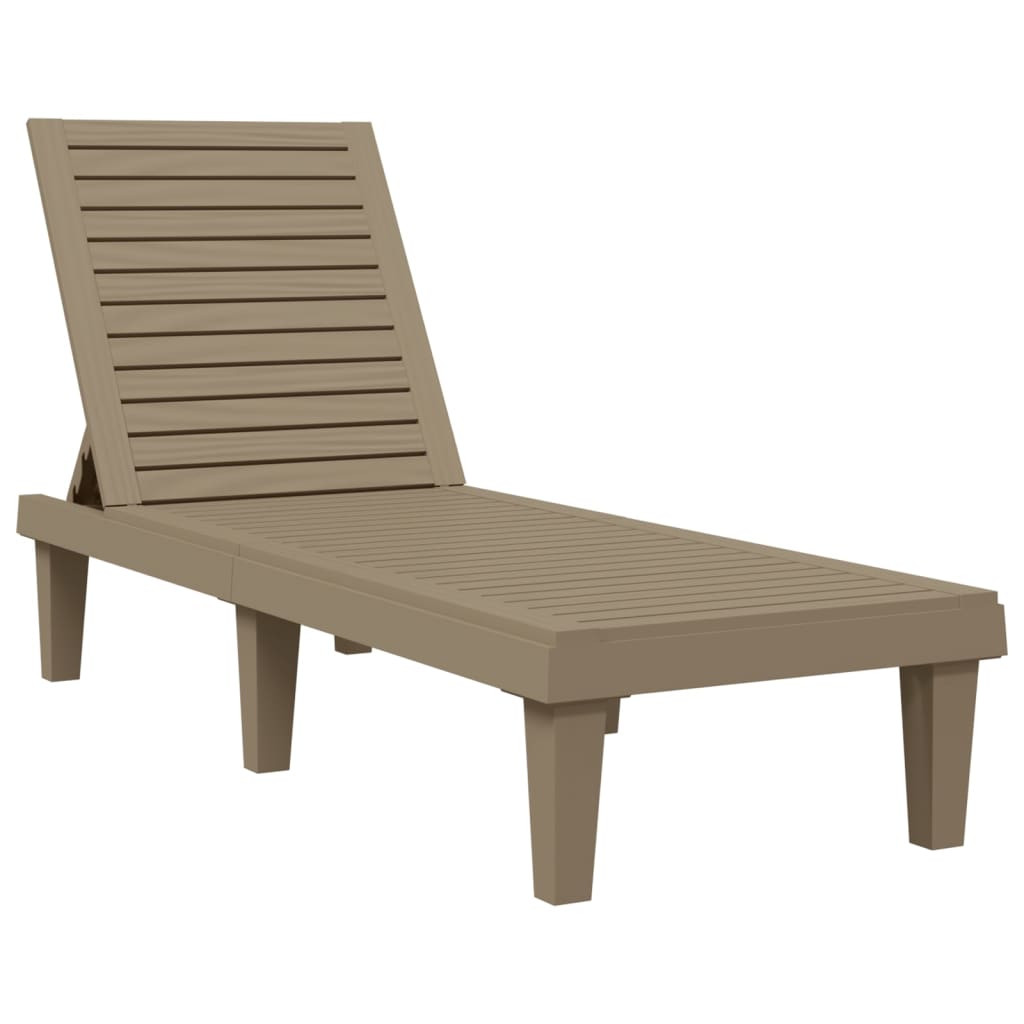 Sun Lounger Light Brown 155X58X83 Cm Polypropylene