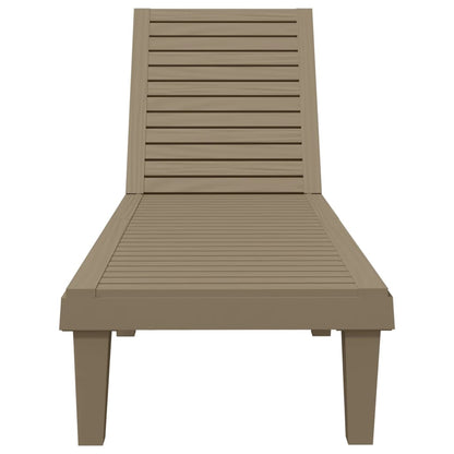 Sun Lounger Light Brown 155X58X83 Cm Polypropylene