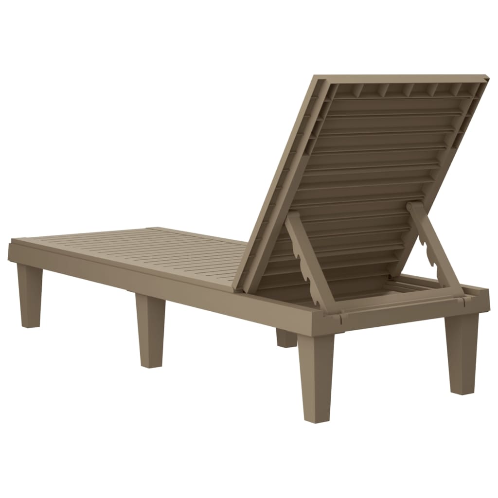 Sun Lounger Light Brown 155X58X83 Cm Polypropylene