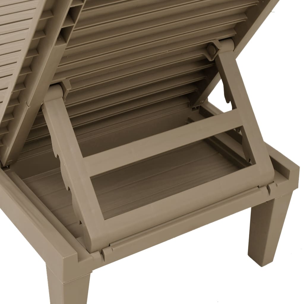 Sun Lounger Light Brown 155X58X83 Cm Polypropylene