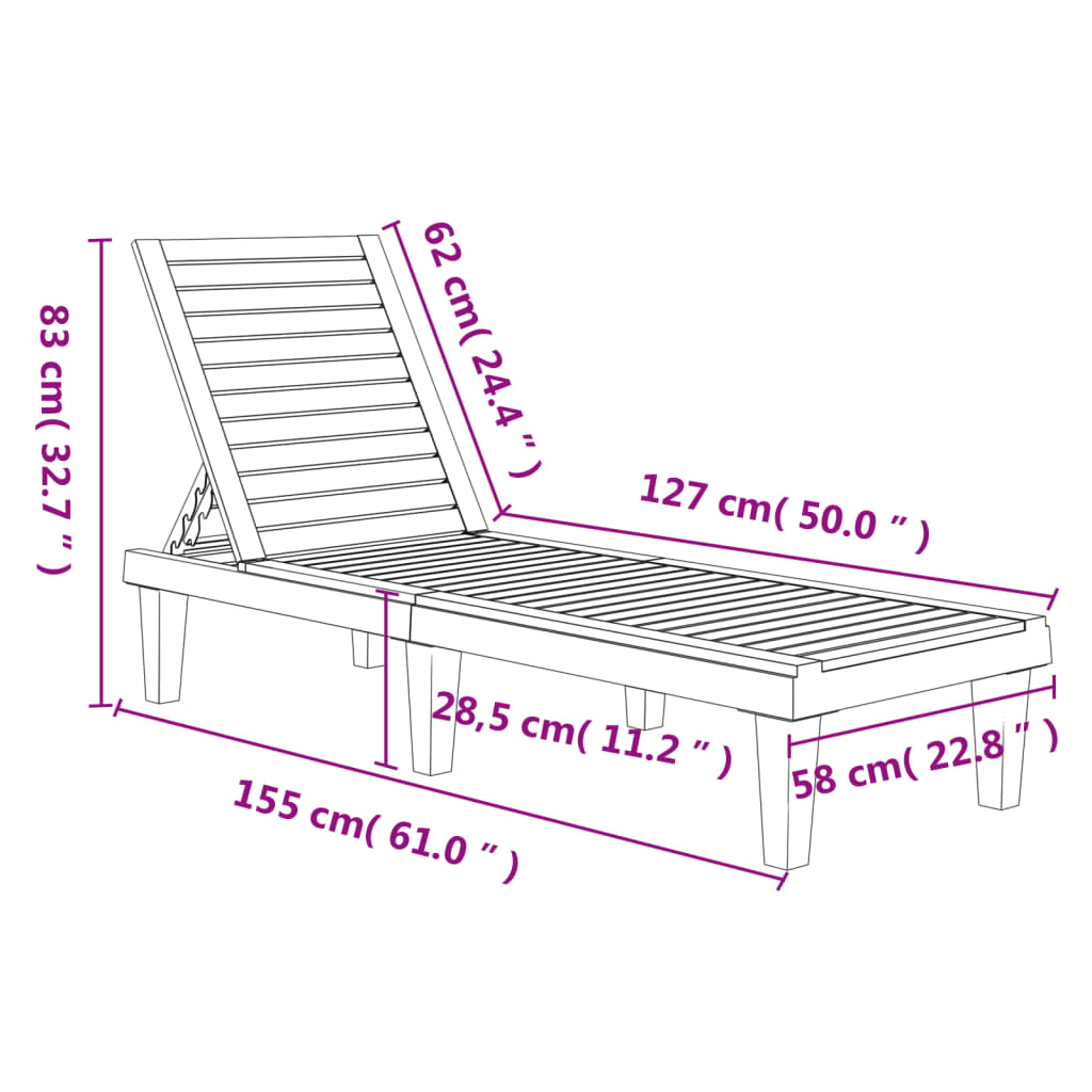 Sun Lounger Light Brown 155X58X83 Cm Polypropylene