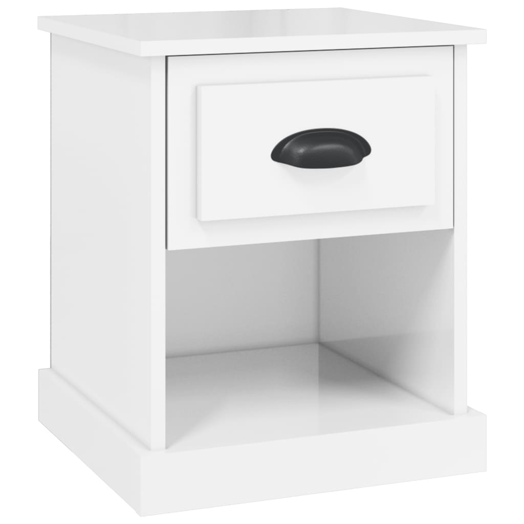 Bedside Cabinet High Gloss White 39X39X47.5 Cm Engineered Wood