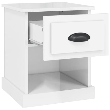 Bedside Cabinet High Gloss White 39X39X47.5 Cm Engineered Wood