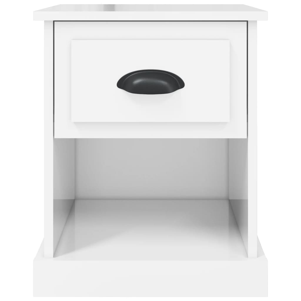 Bedside Cabinet High Gloss White 39X39X47.5 Cm Engineered Wood