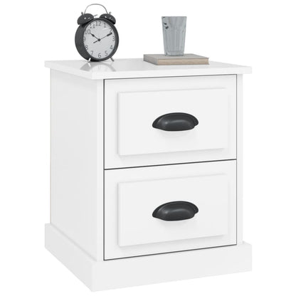 Bedside Cabinet High Gloss White 39X39X47.5 Cm Engineered Wood