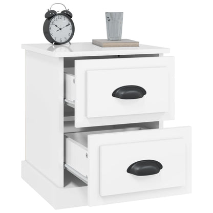 Bedside Cabinet High Gloss White 39X39X47.5 Cm Engineered Wood