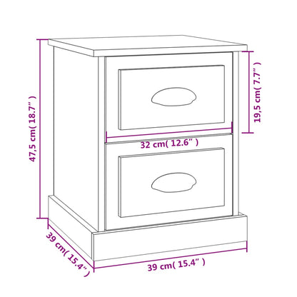 Bedside Cabinet High Gloss White 39X39X47.5 Cm Engineered Wood