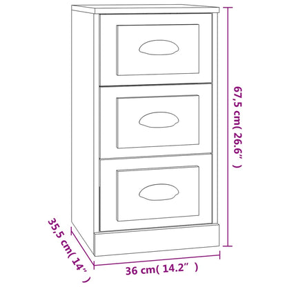 Sideboard High Gloss White 36X35.5X67.5 Cm Engineered Wood