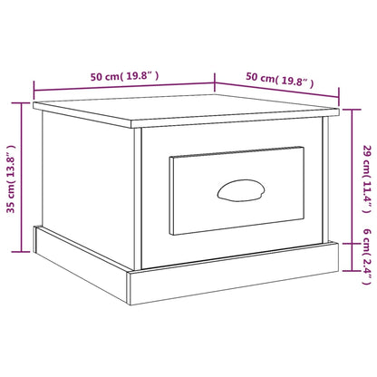 Coffee Table High Gloss White 50X50X35 Cm Engineered Wood