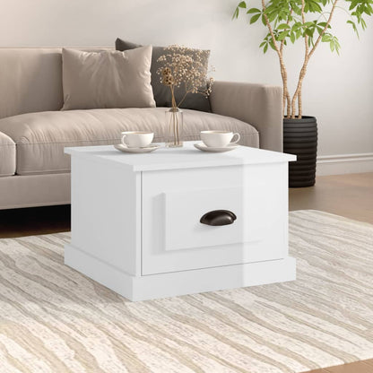 Coffee Table High Gloss White 50X50X35 Cm Engineered Wood