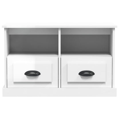 Tv Cabinet High Gloss White 80X35X50 Cm Engineered Wood