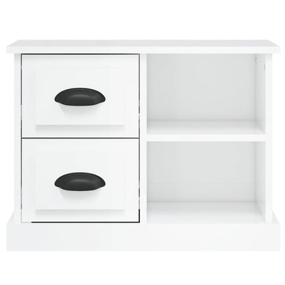 Bedside Cabinet High Gloss White 60X35.5X45 Cm