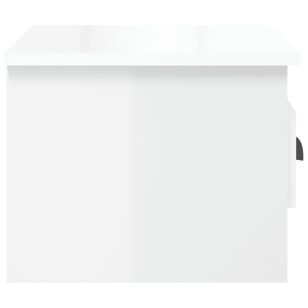 Wall-Mounted Bedside Cabinet High Gloss White 41.5X36X28Cm